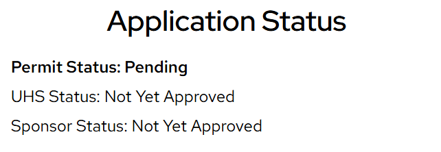 Application status pending screen