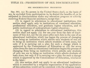 Original Title IX document from the National Archives Museum